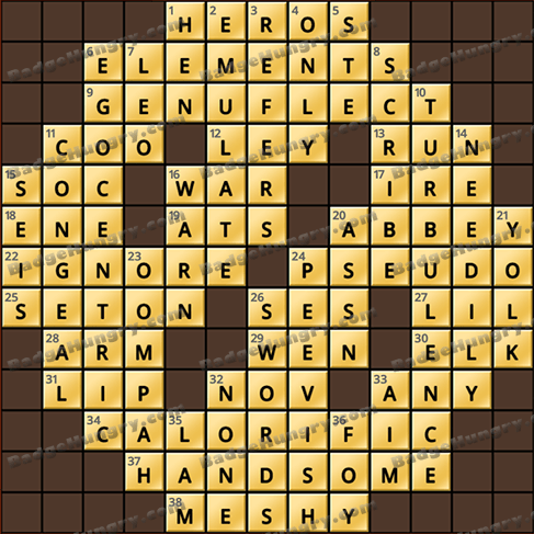 Crossword Cove HD Solution: July 10, 2026